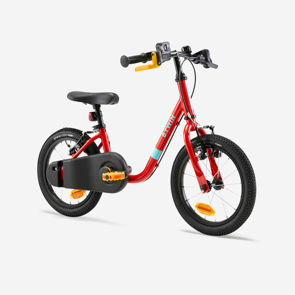 Kinderfahrrad 2-in-1 Laufrad 14 Zoll Discover 500 gelb