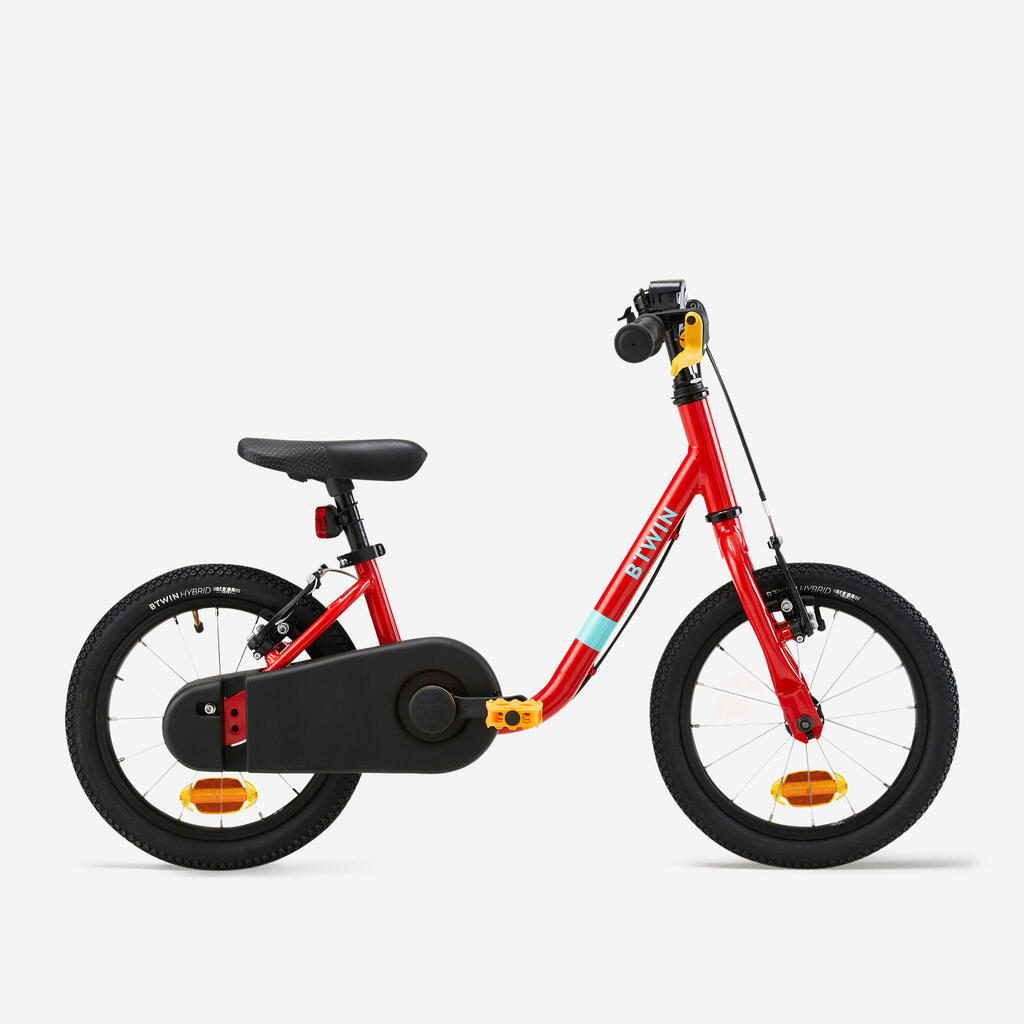 VELO ENFANT 2EN1 DRAISIENNE 3-5 ANS 14 pouces - DISCOVER 500  Rouge