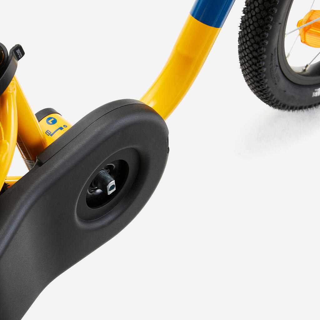 Detský bicykel s odrážadlom 2v1 Discover 500 3 až 5 rokov 14-palcový žltý