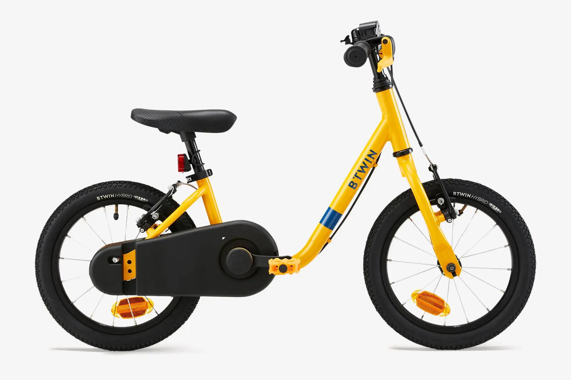 VELO ENFANT 2EN1 DRAISIENNE 3-5 ANS 14 pouces - DISCOVER 500  Jaune