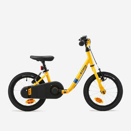 VELO ENFANT 2EN1 DRAISIENNE 3-5 ANS 14 pouces - DISCOVER 500  Jaune