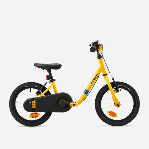 
      Kids' 3-5 Years 2-in-1 14-Inch Balance Bike Discover 500 - Yellow
  