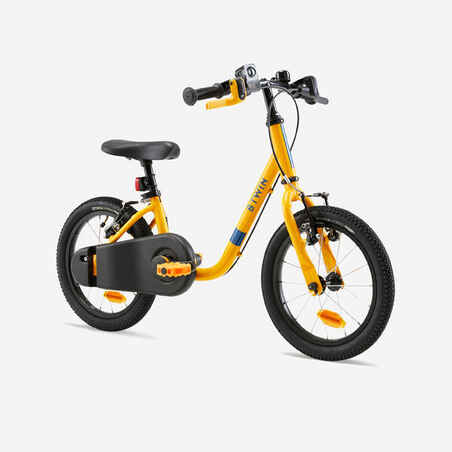 Kids' 3-5 Years 2-in-1 14-Inch Balance Bike Discover 500 - Yellow