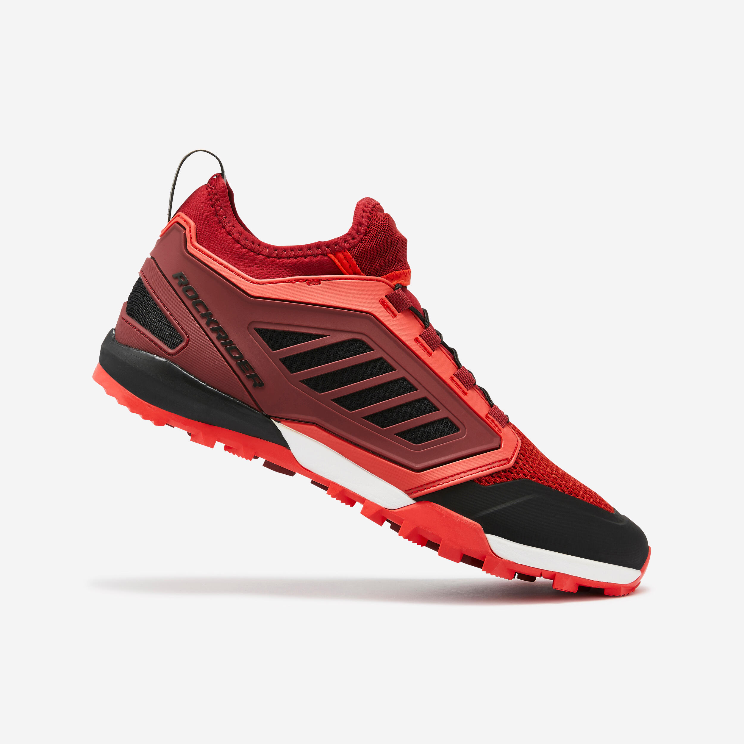burgundy red / fluo electric red
