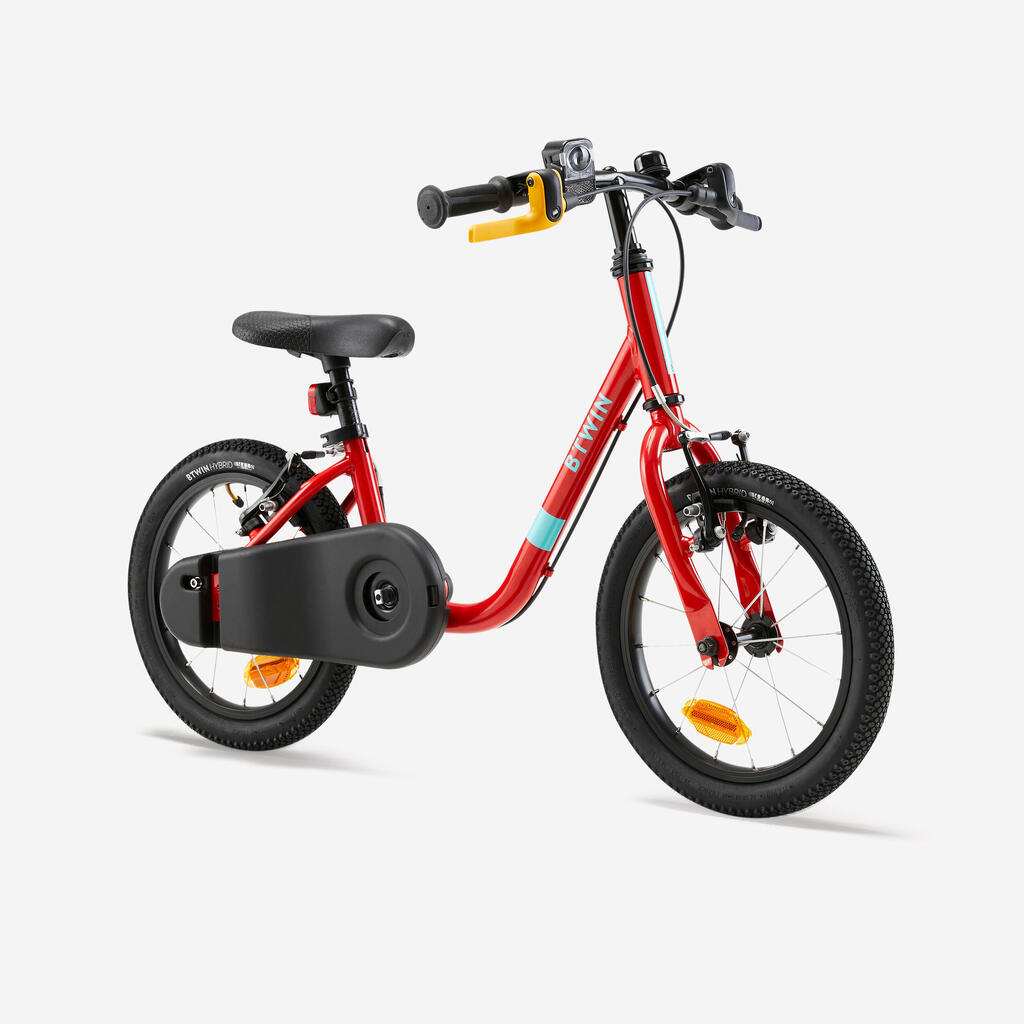 Kinderfahrrad 2-in-1 Laufrad 14 Zoll Discover 500 gelb