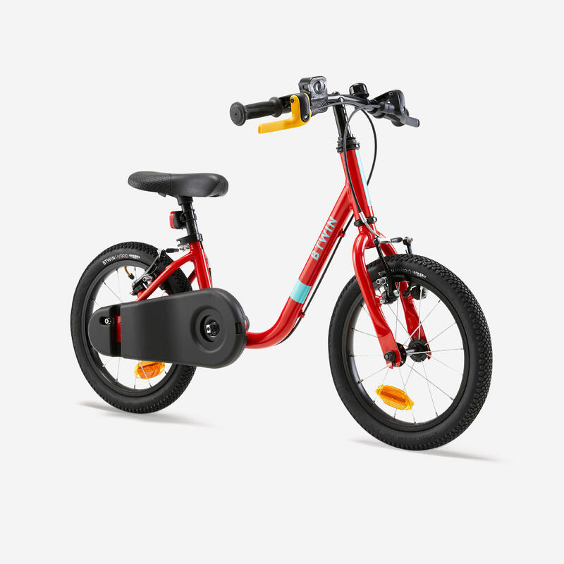 Bicicletă 2 în 1 Discover 500 14" roșu copii 90-110 cm