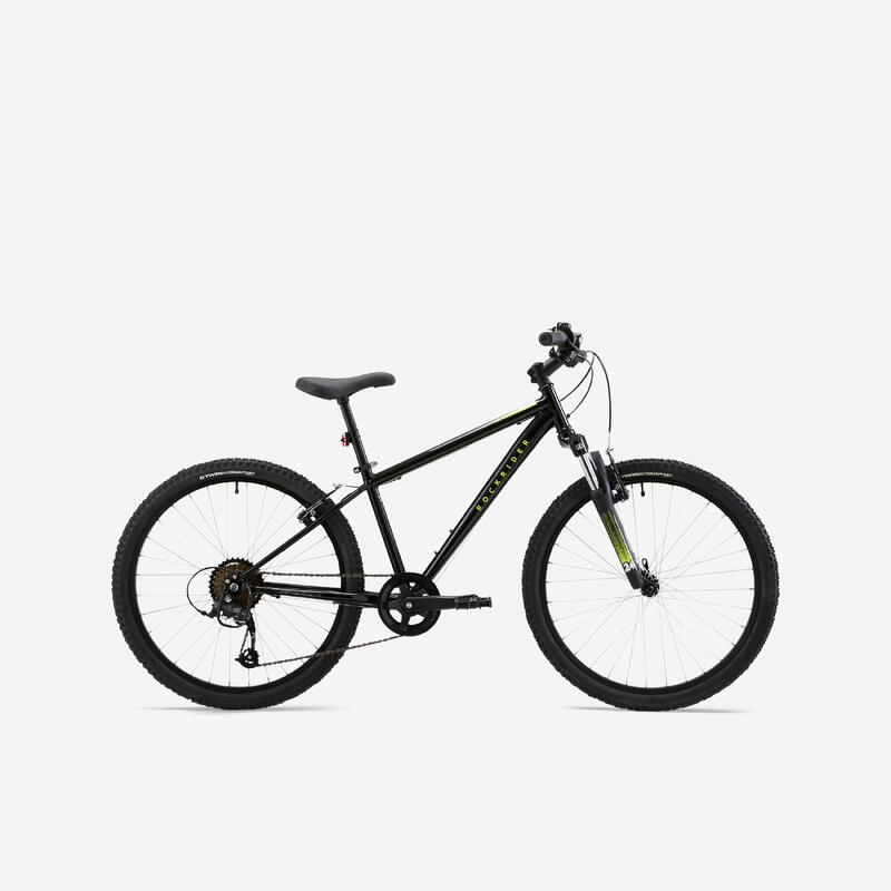 Kinderfahrrad Mountainbike 24 Zoll Rockrider Expl 500 schwarz