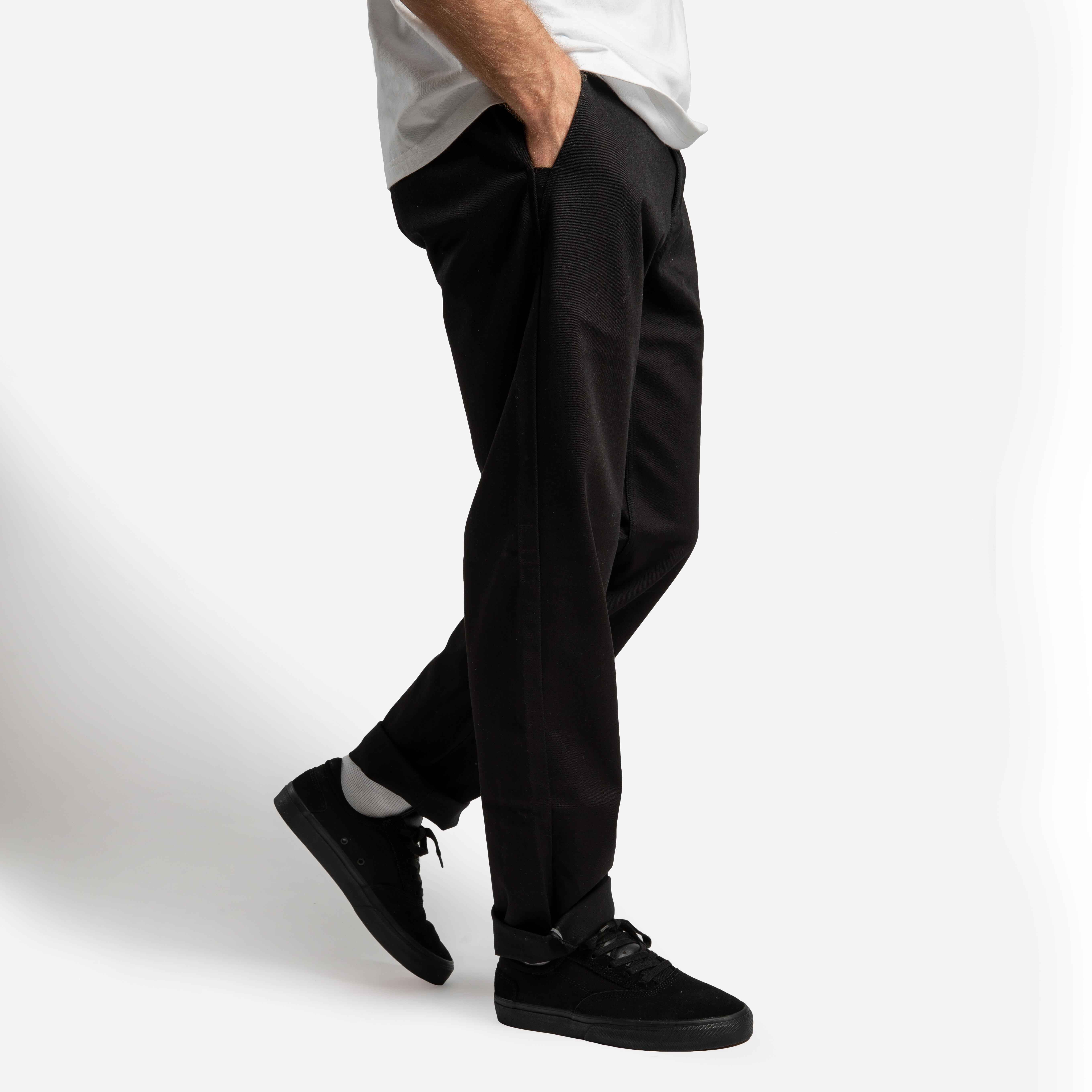 pantalon de skate chino cn500 heavy noir - oxelo