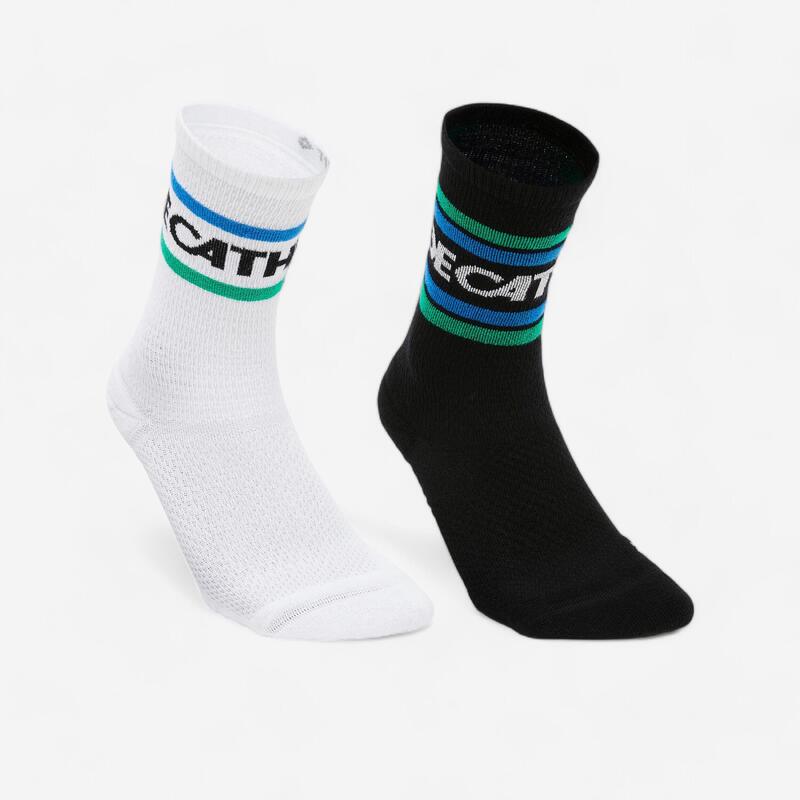 Walking Socken High 2er Pack Logo - DECATHLON Heritage weiss/schwarz