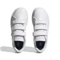 נעלי ספורט עם רצועות סקוץ' לילדים, דגם Advantage - לבן