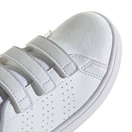 נעלי ספורט עם רצועות סקוץ' לילדים, דגם Advantage - לבן