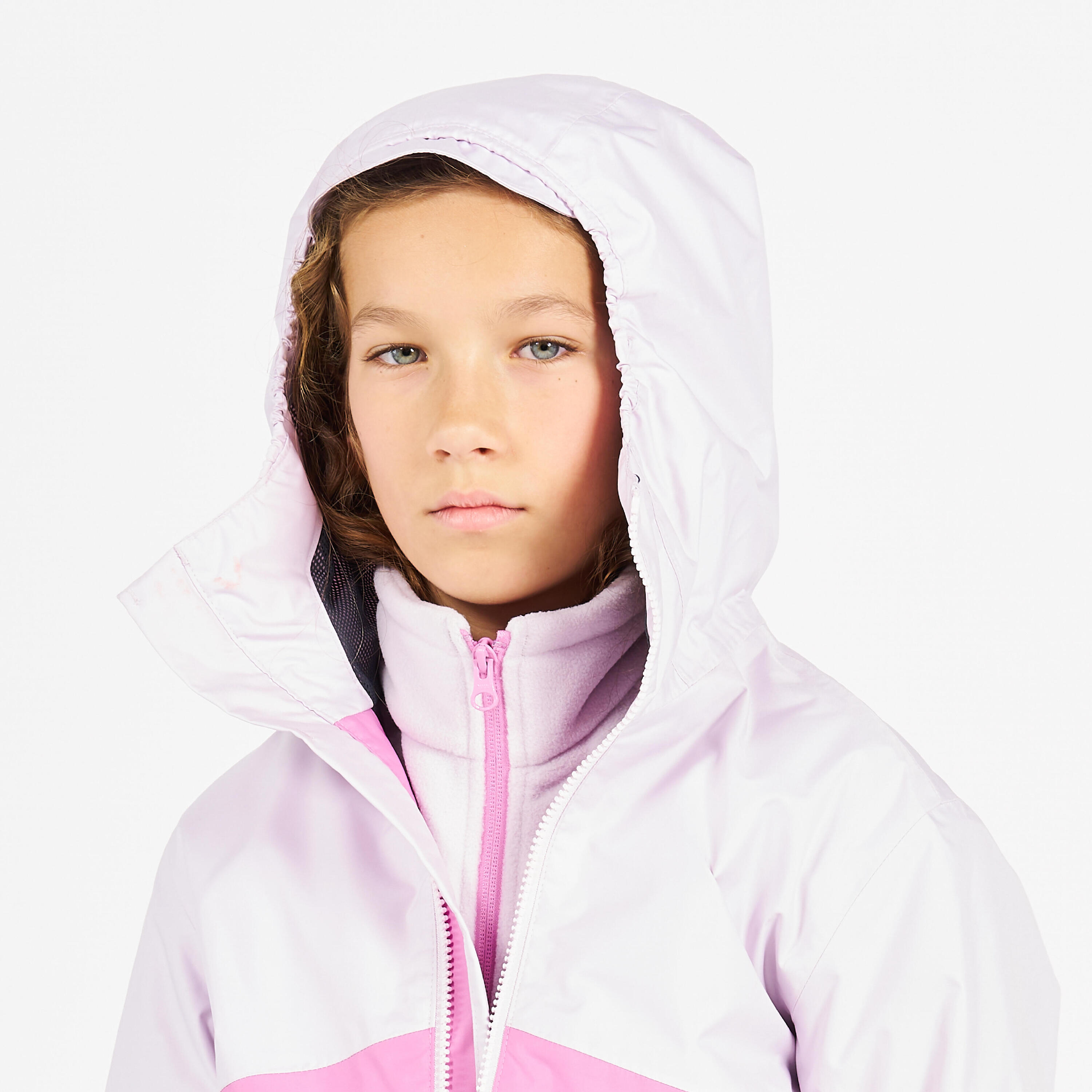Kid’s waterproof sailing jacket - wet-weather jacket SAILING 100 lavender pink 21/31
