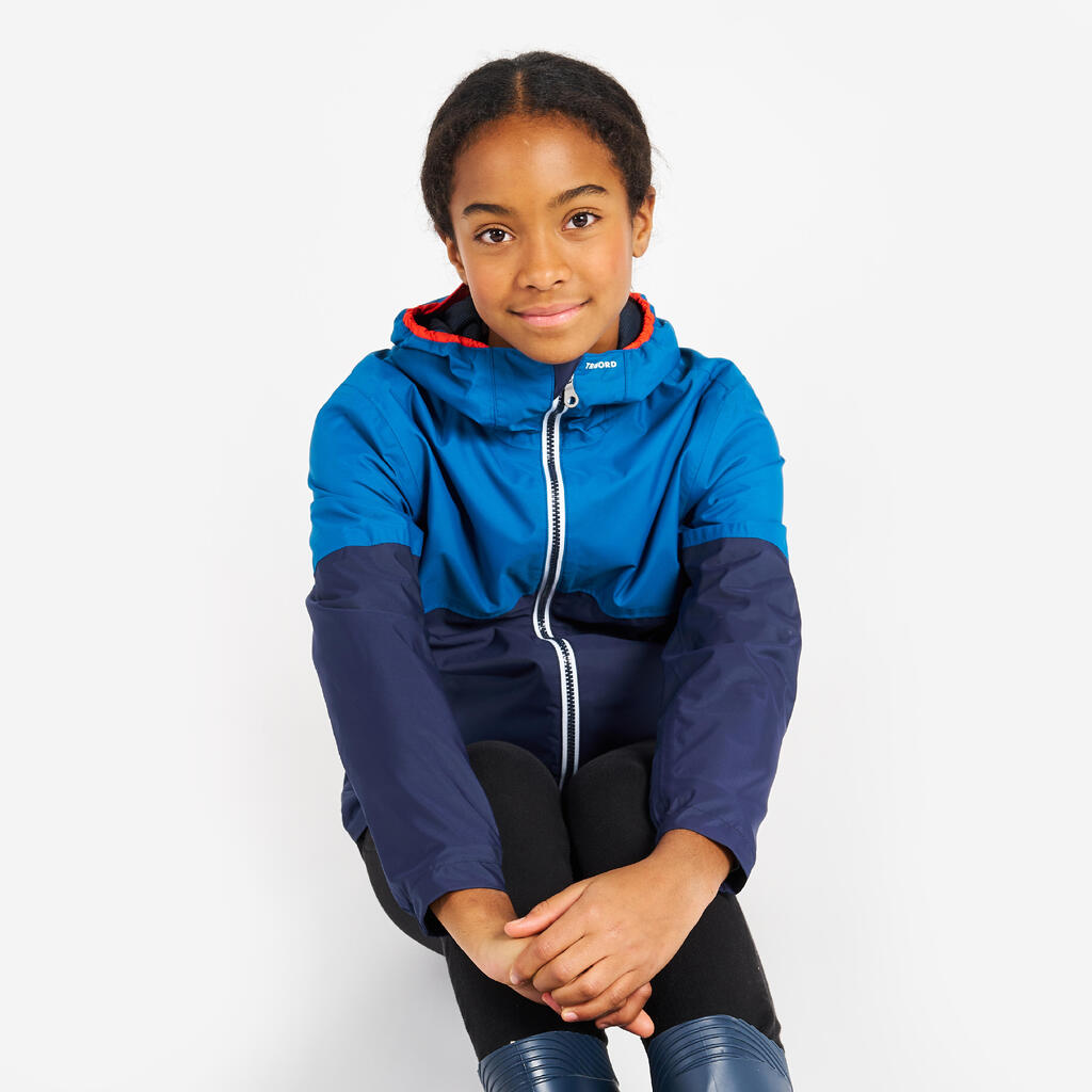 Kids’ waterproof sailing jacket - Sailing 100 rain jacket blue lemon yellow