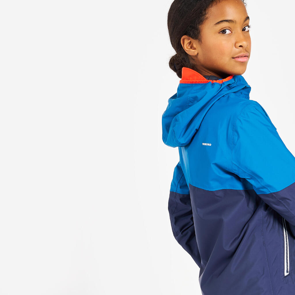 Kids’ waterproof sailing jacket - Sailing 100 rain jacket blue lemon yellow