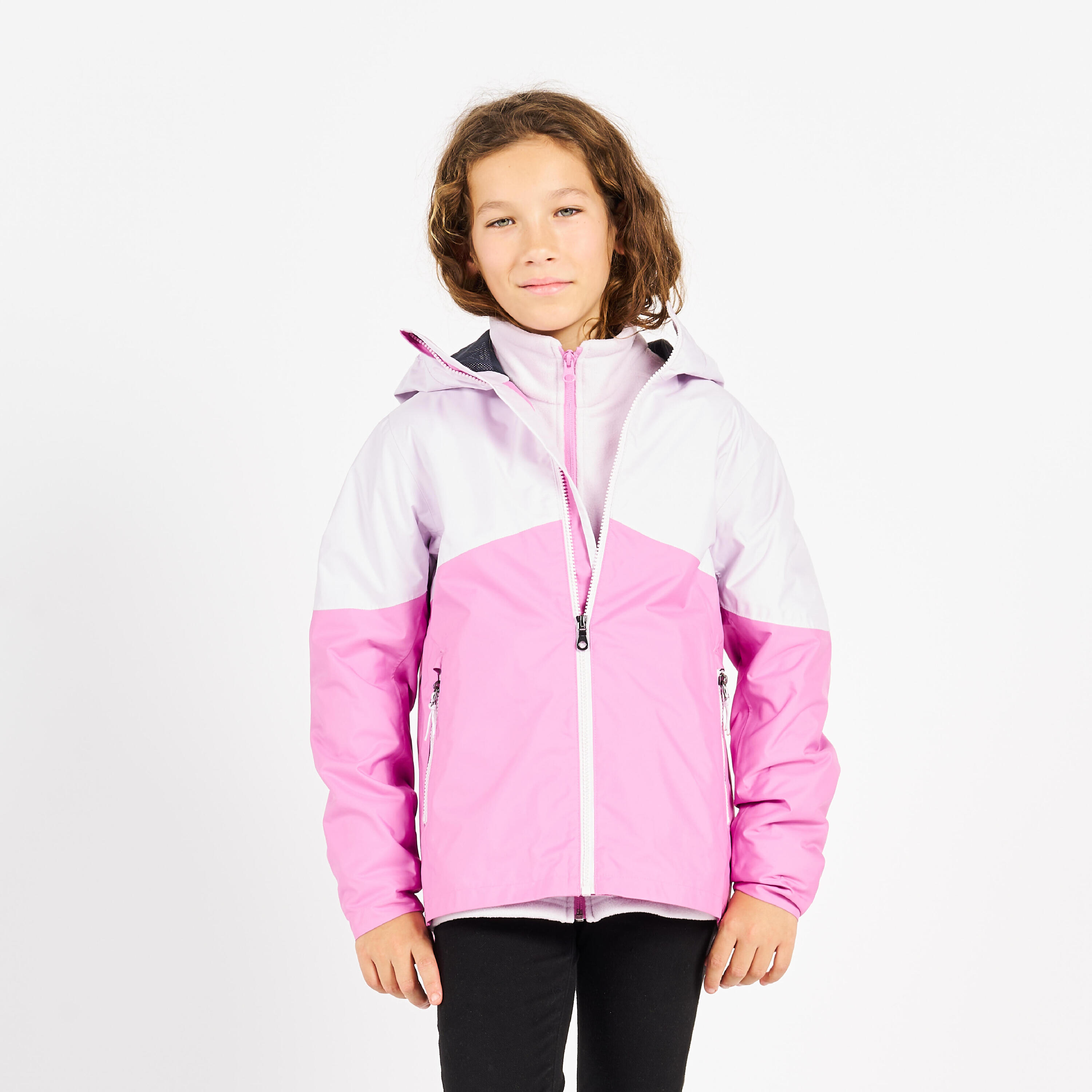 Kid’s waterproof sailing jacket - wet-weather jacket SAILING 100 lavender pink 14/31