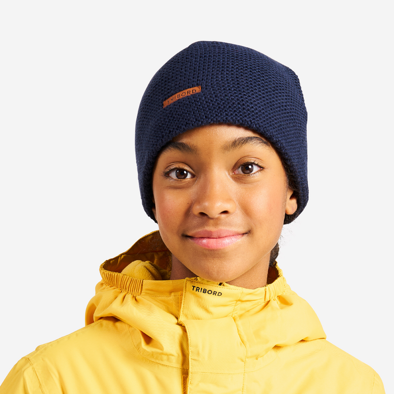 Bonnet chaud coupe vent voile enfant SAILING 100 Bleu fonce pour les clubs et collectivites Decathlon Pro