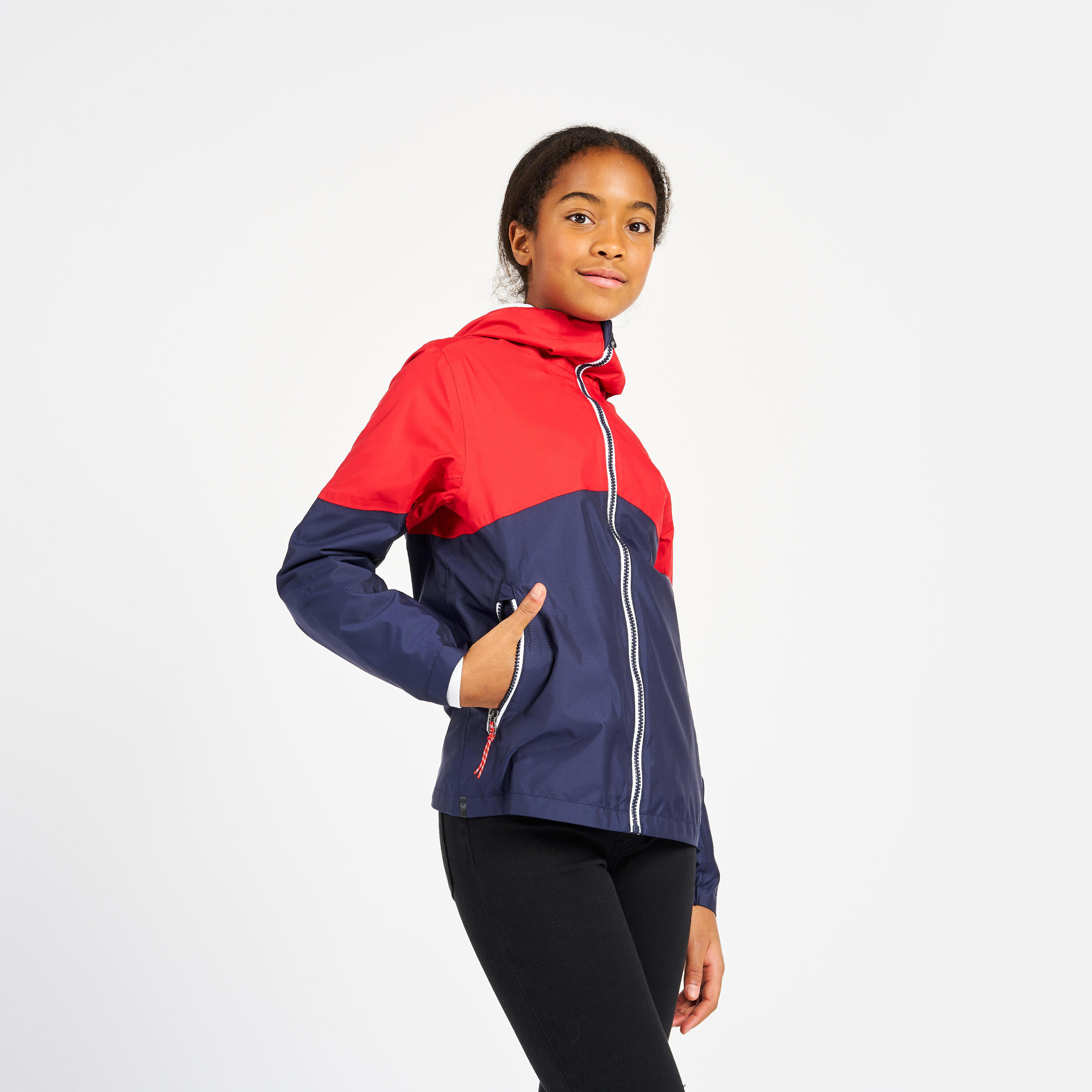 Zeiljas regenjas voor kinderen Sailing 100 blauw rood 3/11