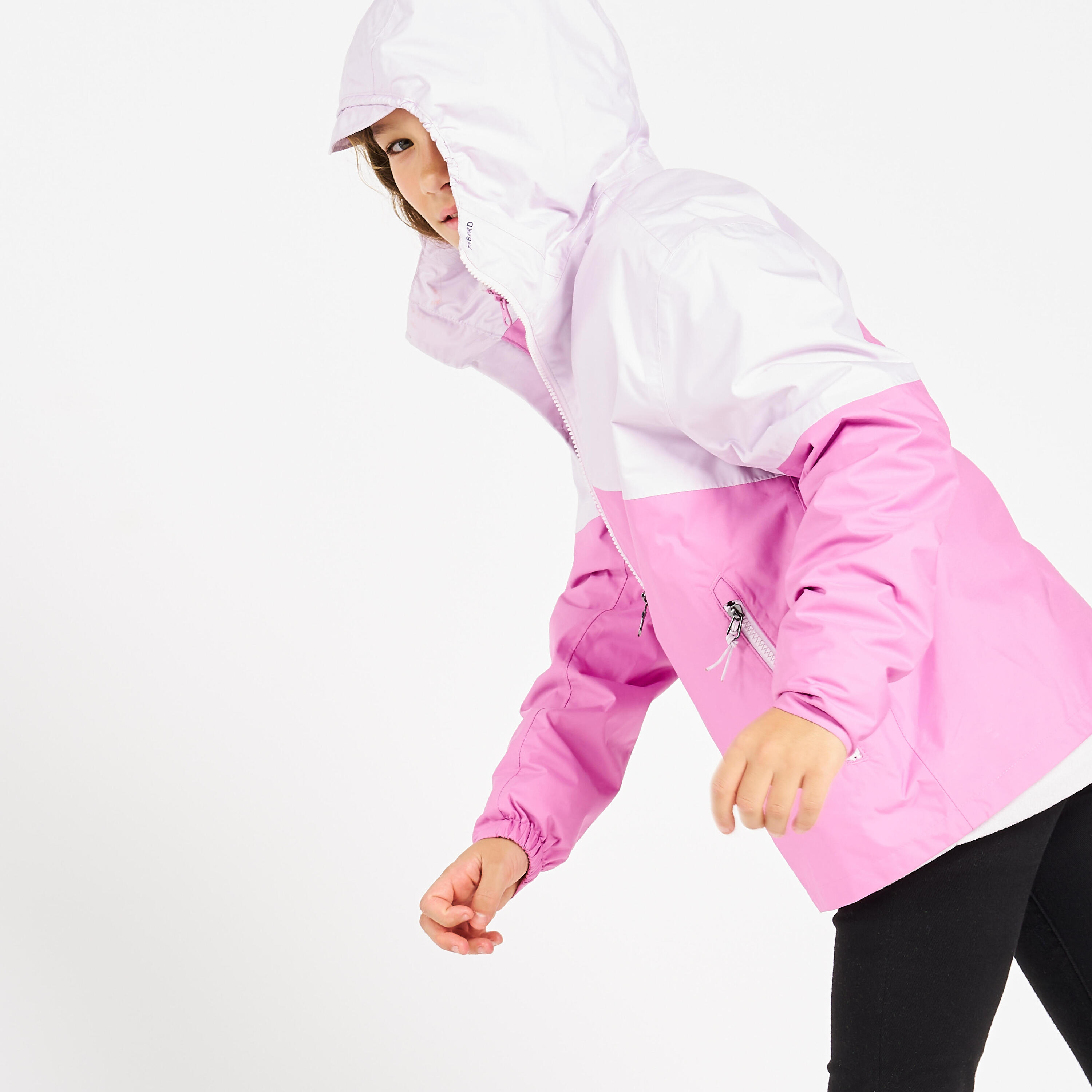 Kid’s waterproof sailing jacket - wet-weather jacket SAILING 100 lavender pink 22/31