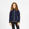 Kids’ fleece sailing jacket, warm and reversible, 500, navy blue / yellow