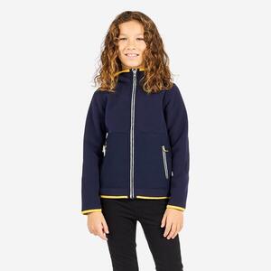 Chaqueta Polar Vela 500 Niños Azul Marino-Amarillo Cálida Reversible