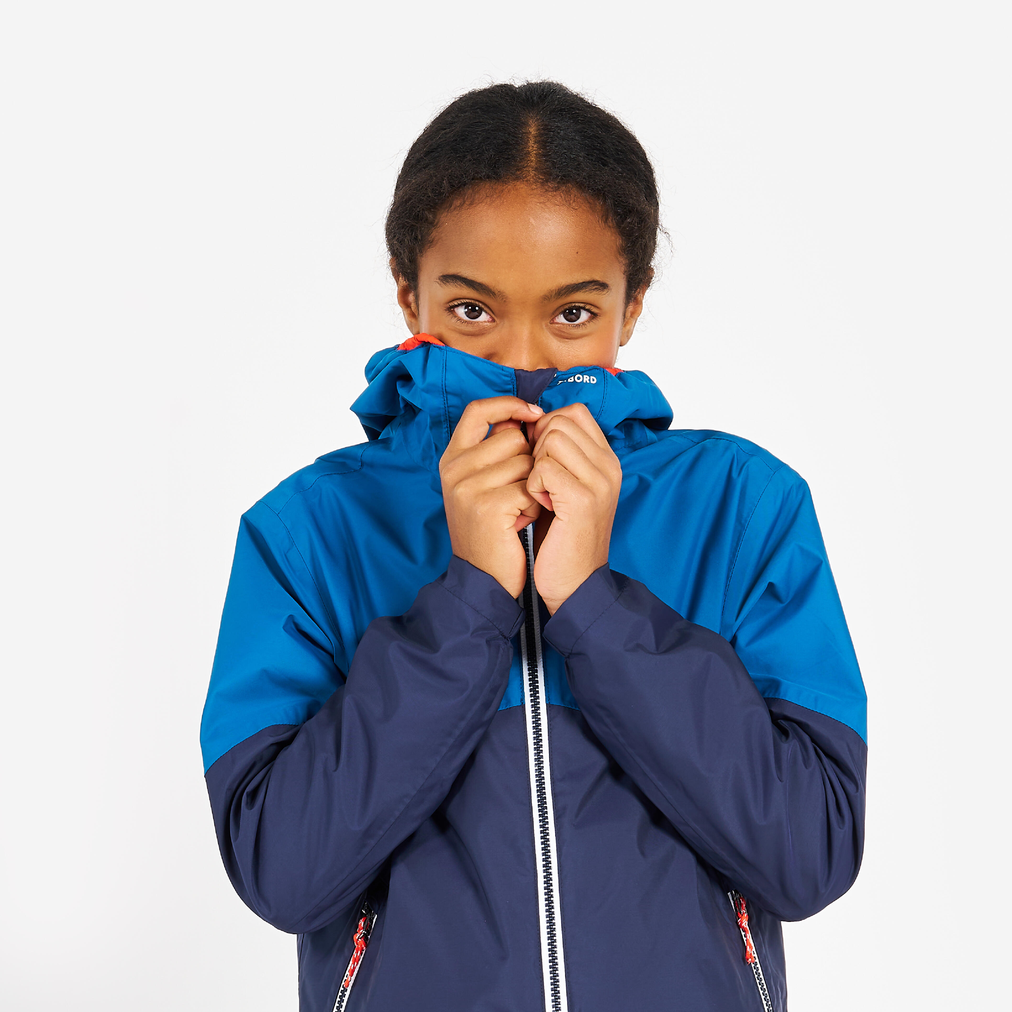 Kids waterproof sailing jacket 100 Navy blue