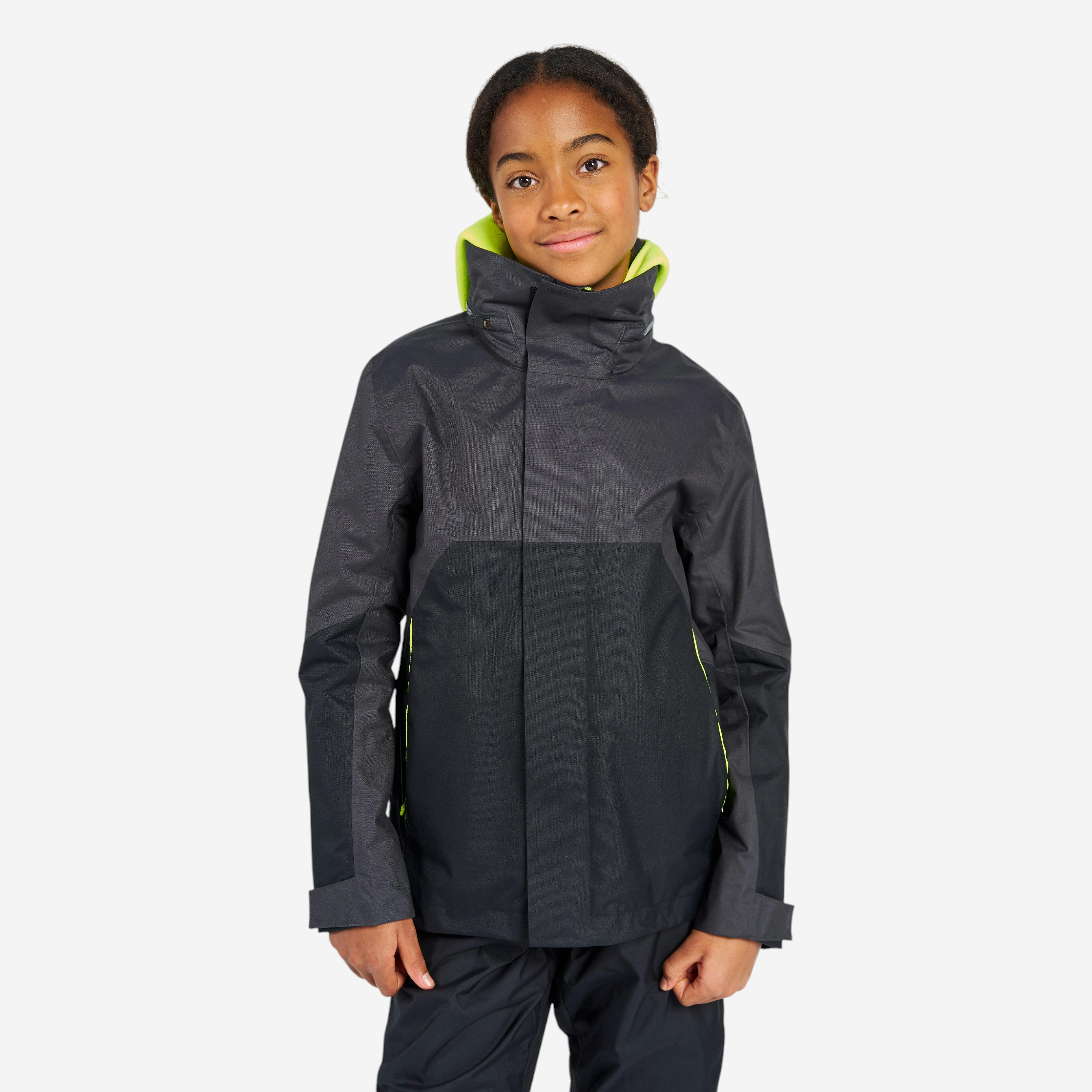 Veste de quart imperméable coupe-vent de voile enfant sailing 500 gris foncé - Voile, Bateau - Tribord- Clubs - Entreprises - Collectivités - Associations