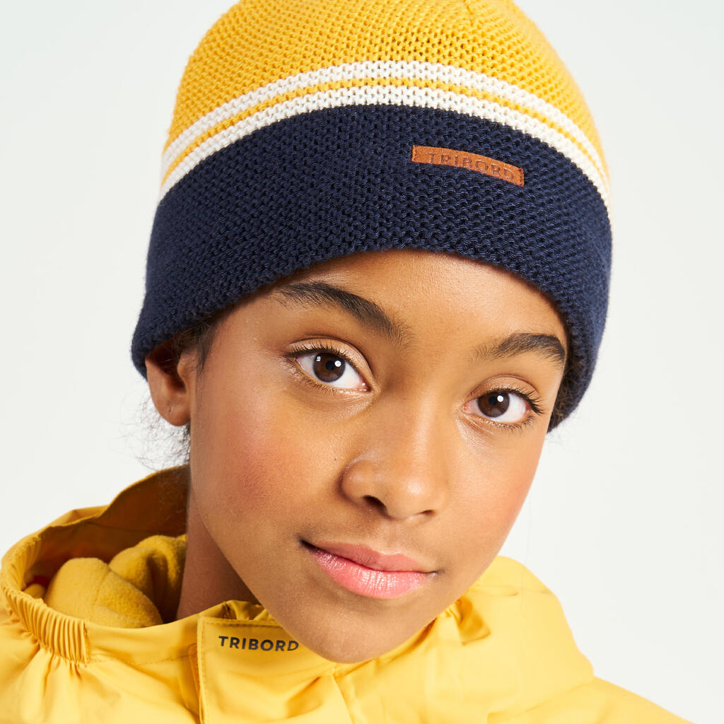 Kids sailing warm and wind-proof beanie, SAILING 100 blue