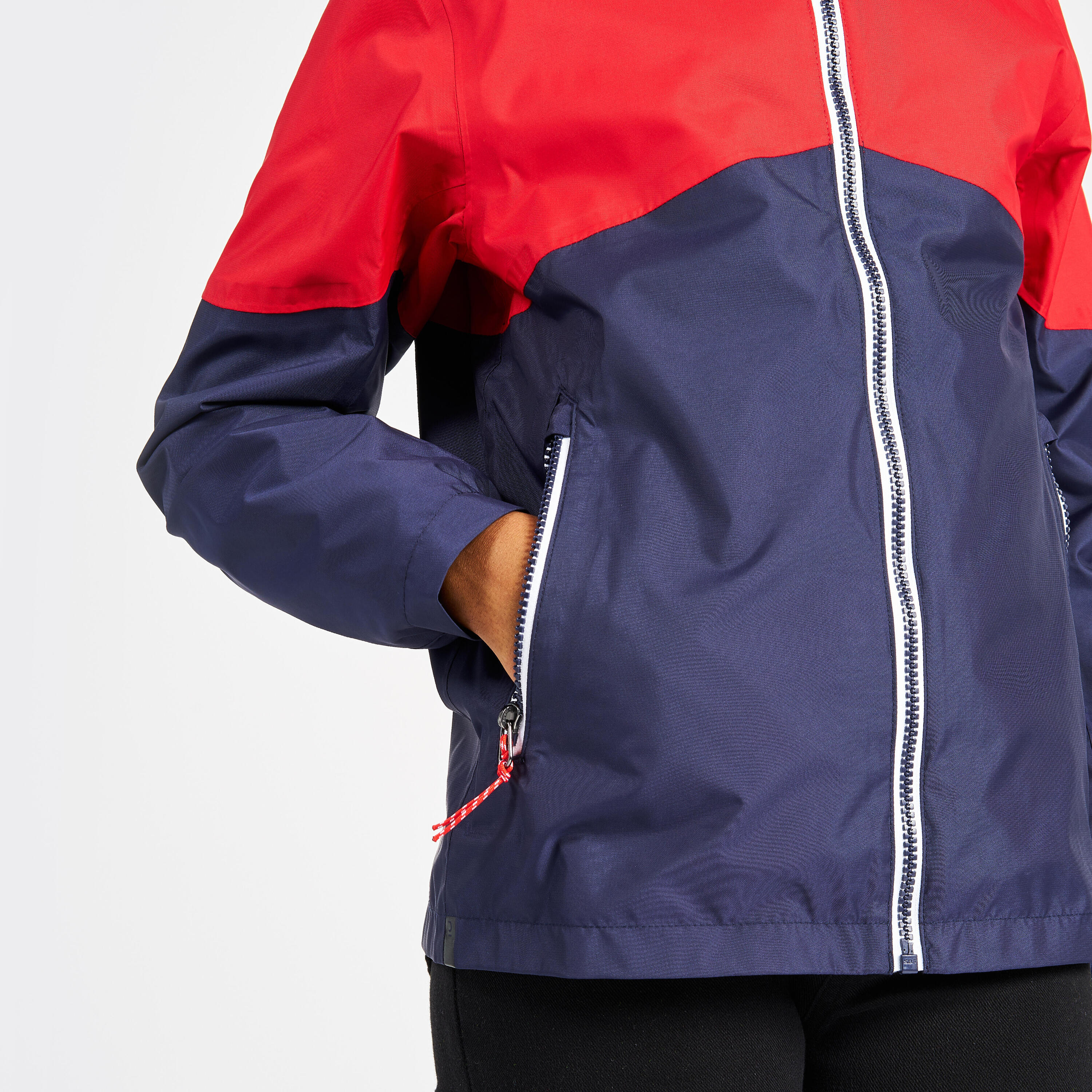 Zeiljas regenjas voor kinderen Sailing 100 blauw rood 10/11