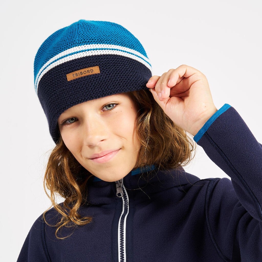 Kids sailing warm and wind-proof beanie, SAILING 100 blue