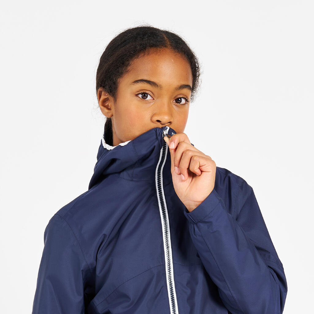 Segeljacke Regenjacke Kinder wasserdicht - Sailing 100 weiss/hellgrün