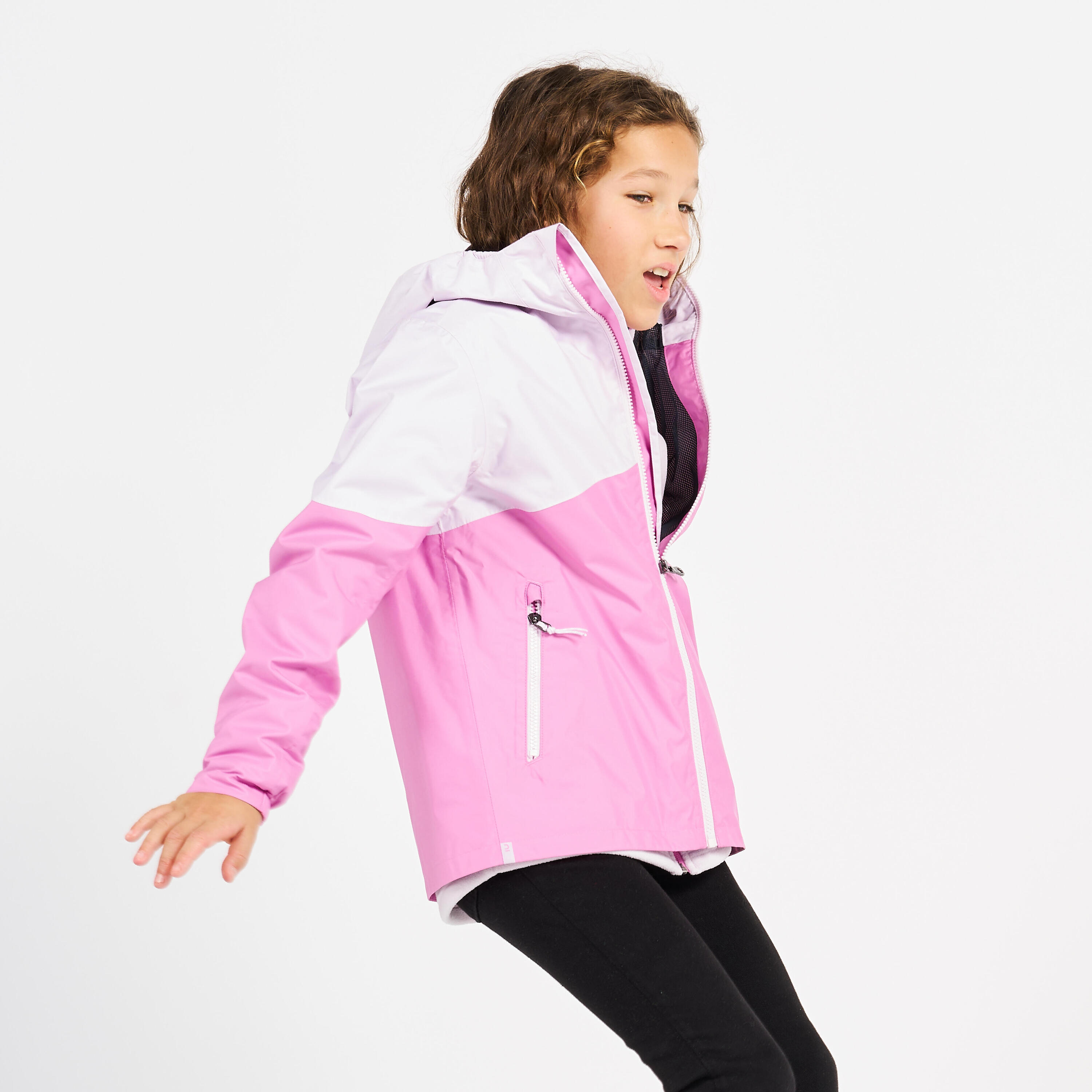 Kid’s waterproof sailing jacket - wet-weather jacket SAILING 100 lavender pink 23/31
