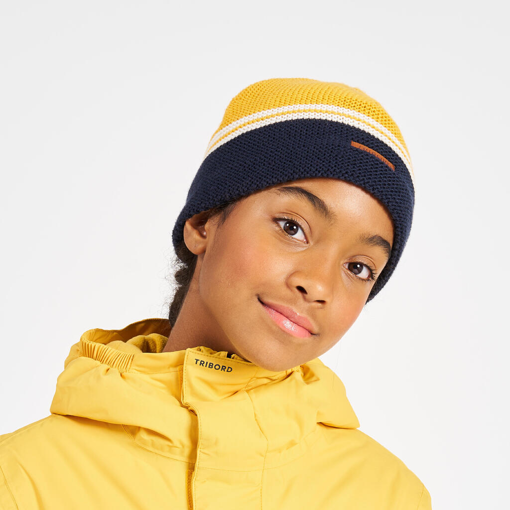 Kids sailing warm and wind-proof beanie, SAILING 100 blue