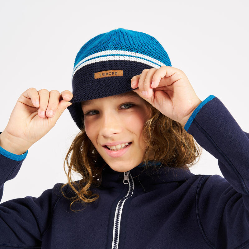 Gorro Vela Sailing 100 Niños Azul Cálido Cortavientos