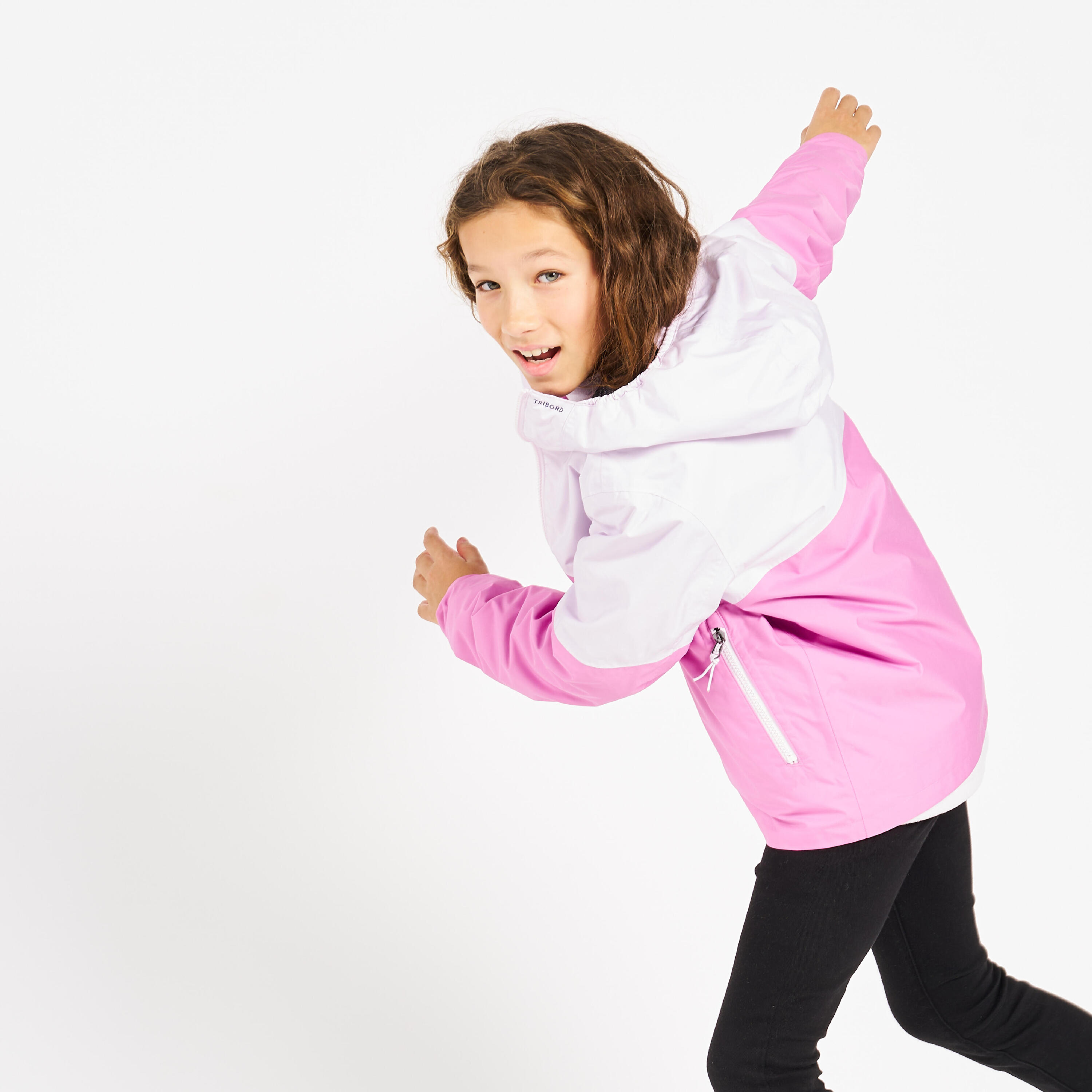 Kid’s waterproof sailing jacket - wet-weather jacket SAILING 100 lavender pink 19/31