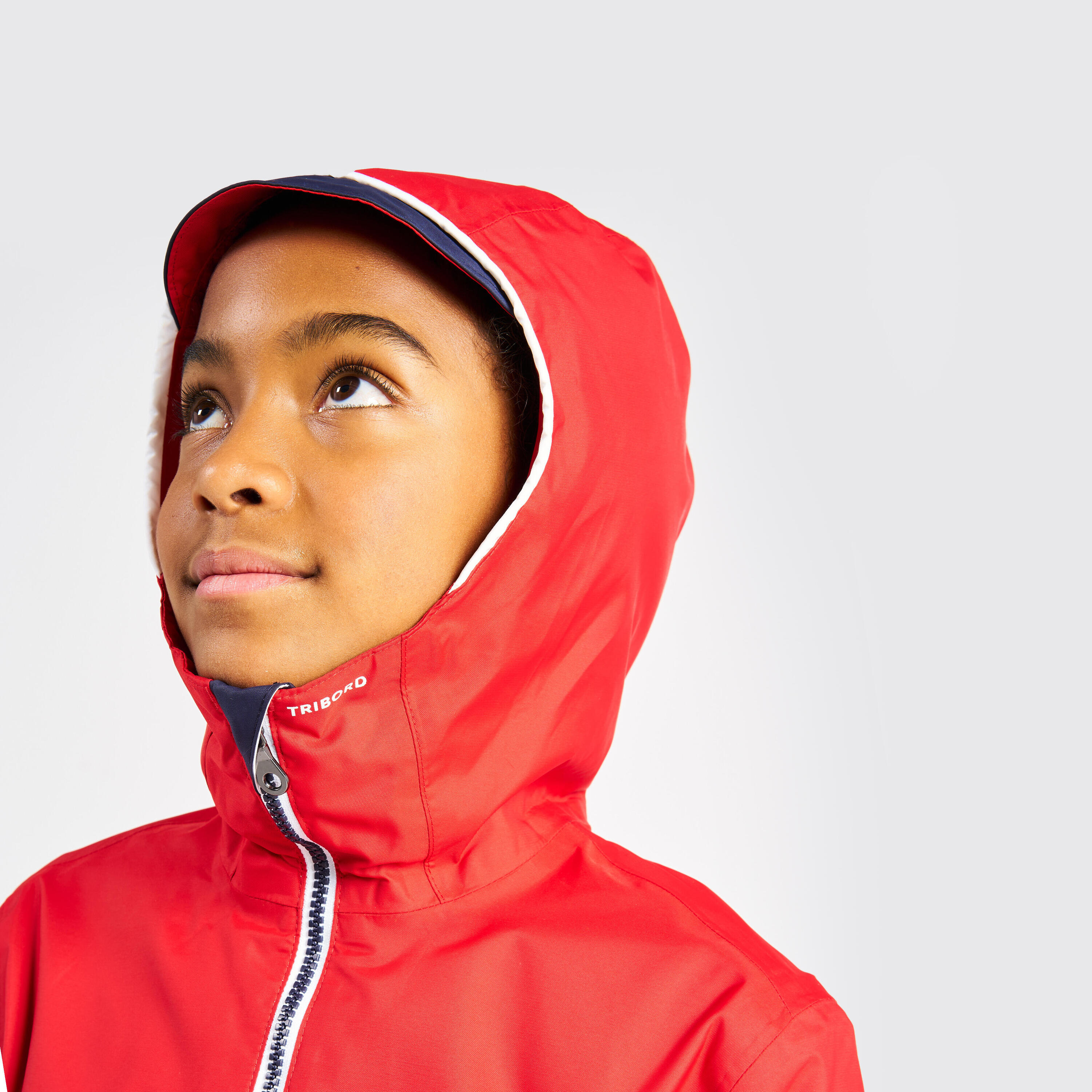 Zeiljas regenjas voor kinderen Sailing 100 blauw rood 6/11