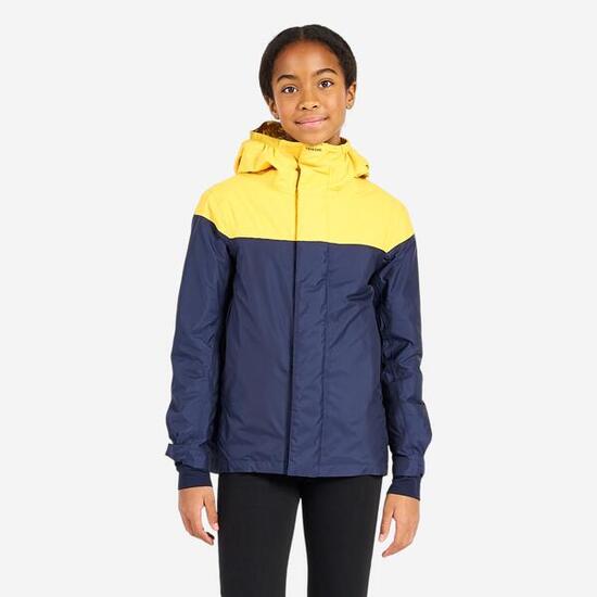 Veste de voile, chaude et imperméable, enfant, sailing 100, bleu navy / jaune