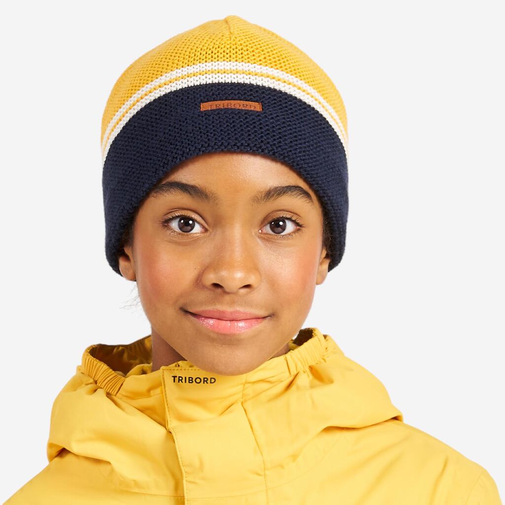 Kids sailing warm and wind-proof beanie, SAILING 100 blue