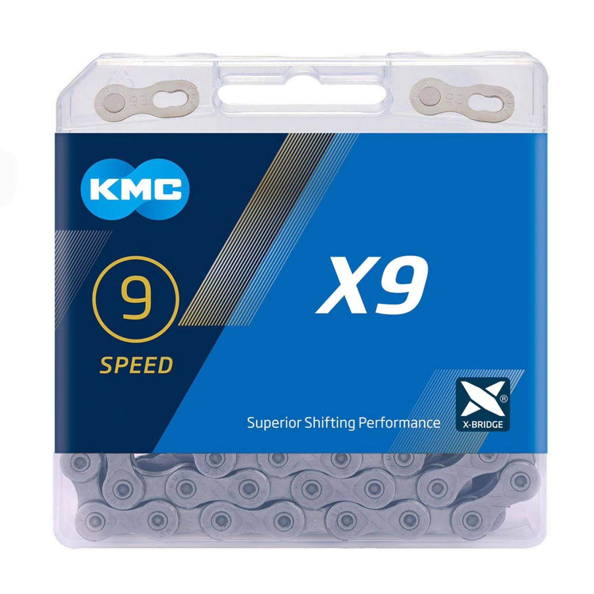 KMC 9 Speed Bike Chain X9 114 links 1/3