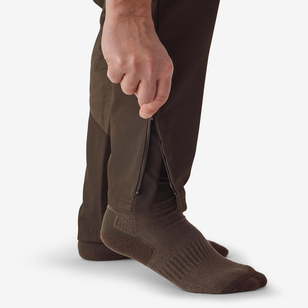 TAPERED HUNTING TROUSERS RENFORT 100 - BROWN