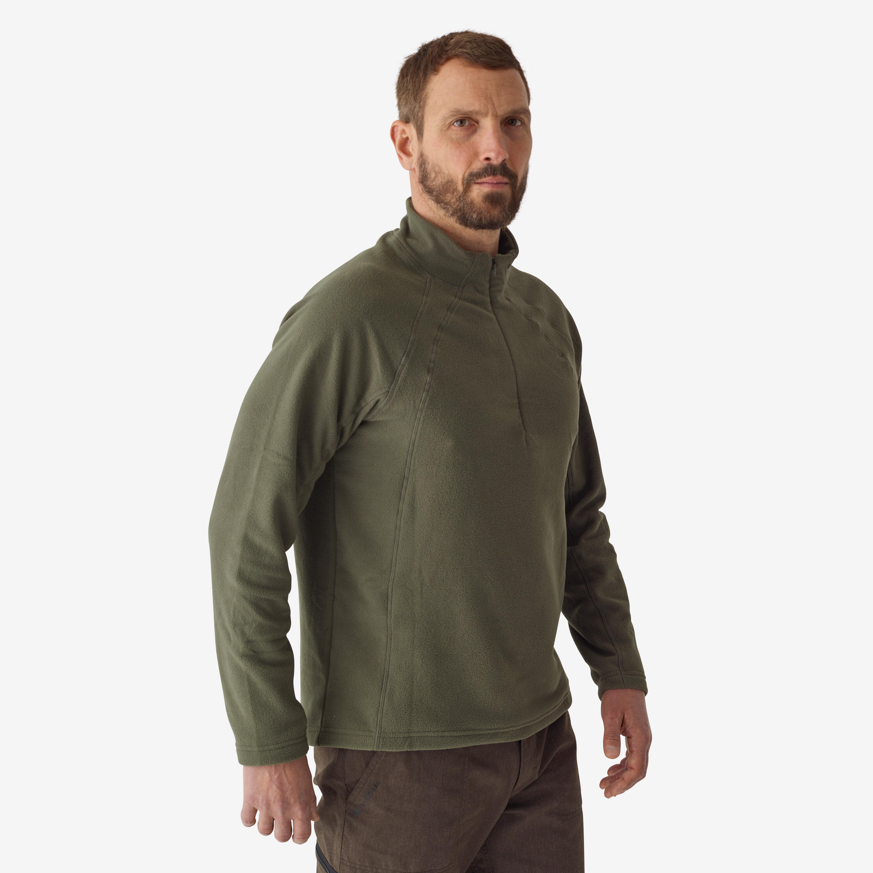 Men's Fleece Pullover - 500 Brown - Deep shale - Solognac - Decathlon