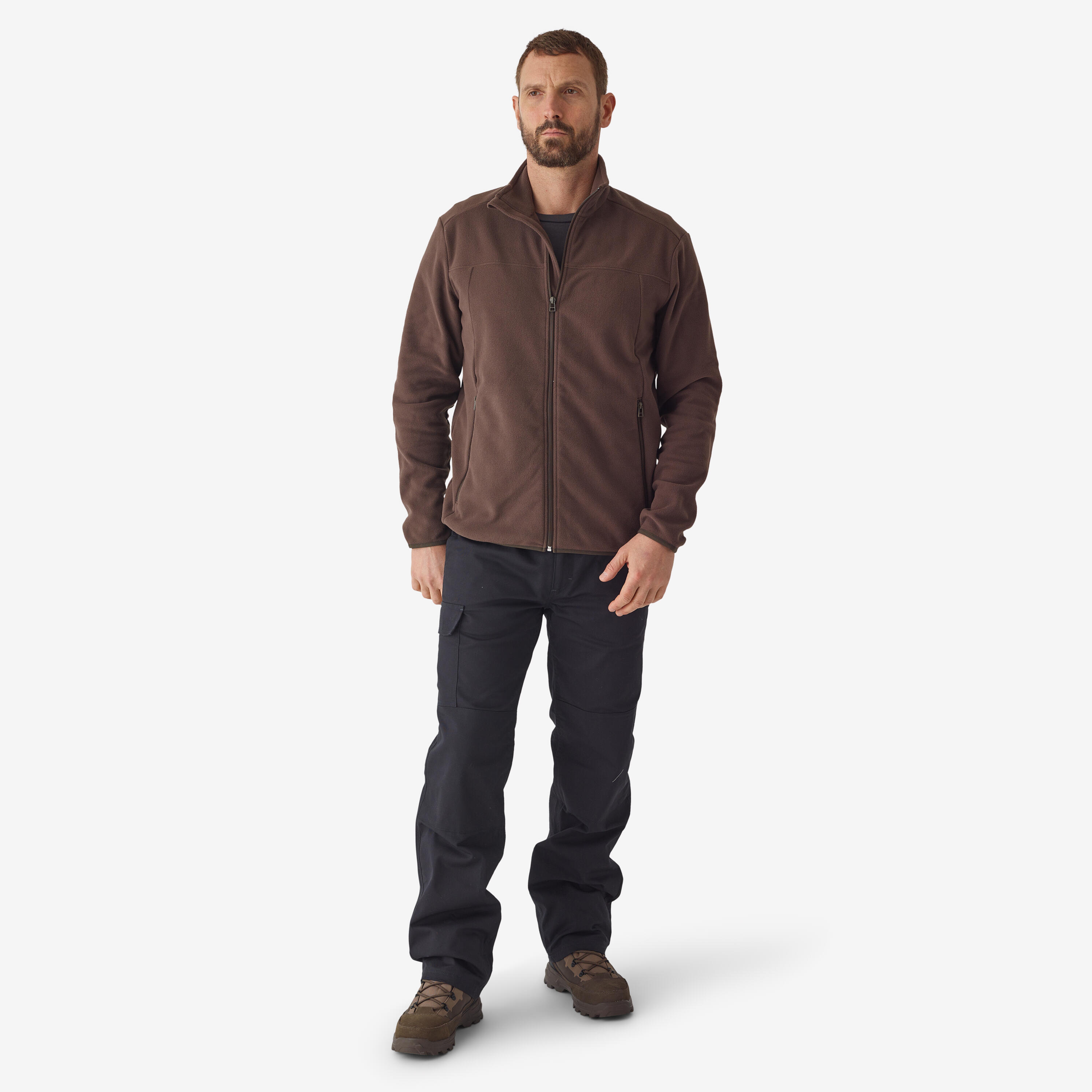 Polaire de chasse homme – 100 brun - SOLOGNAC