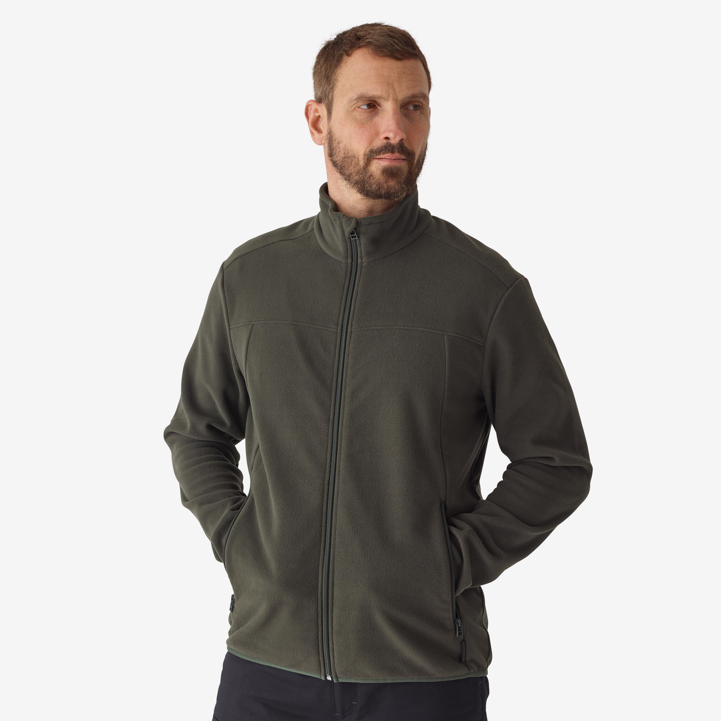 Polaire de chasse homme – 100 vert - SOLOGNAC