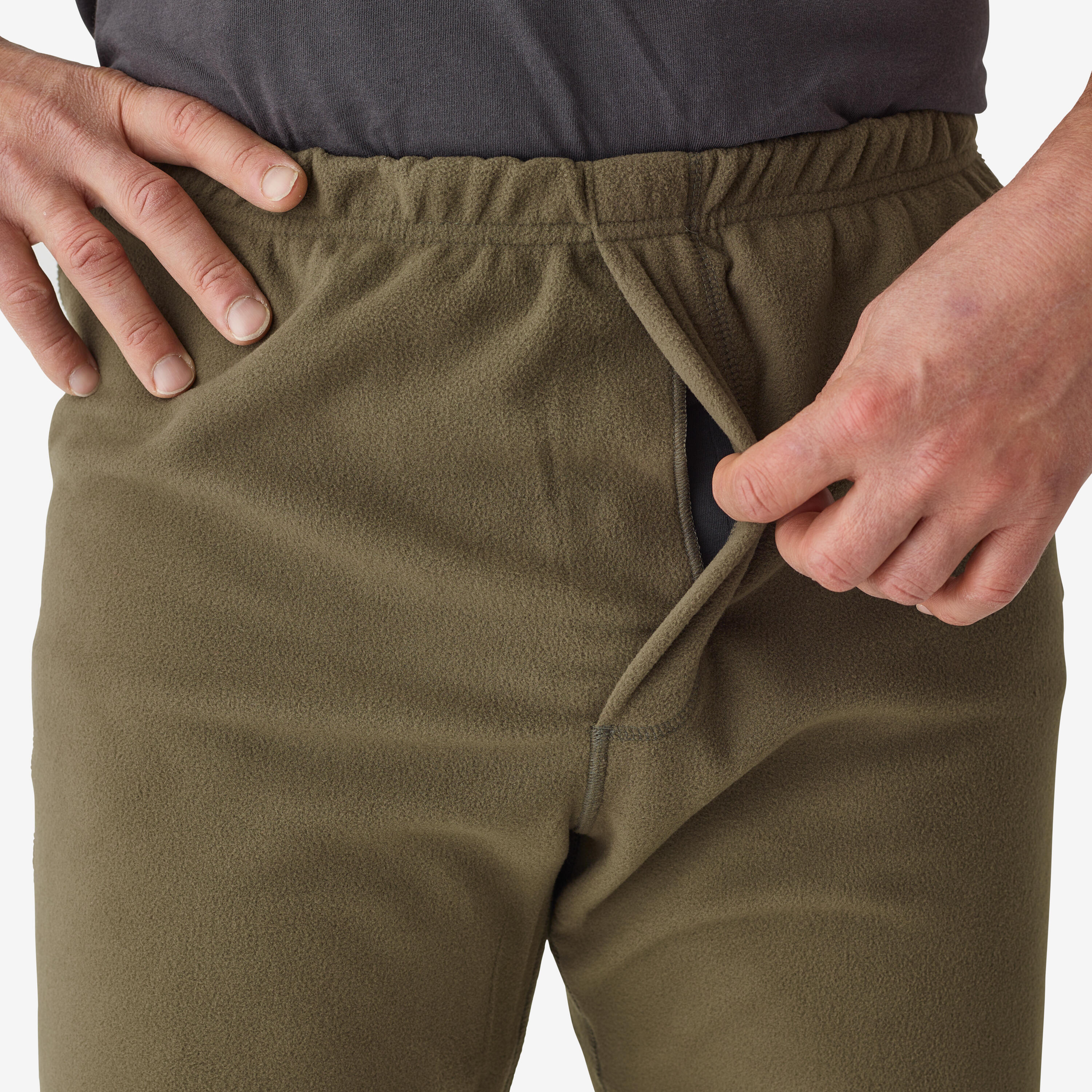 Base Layer Fleece Pants - 100 Green - SOLOGNAC