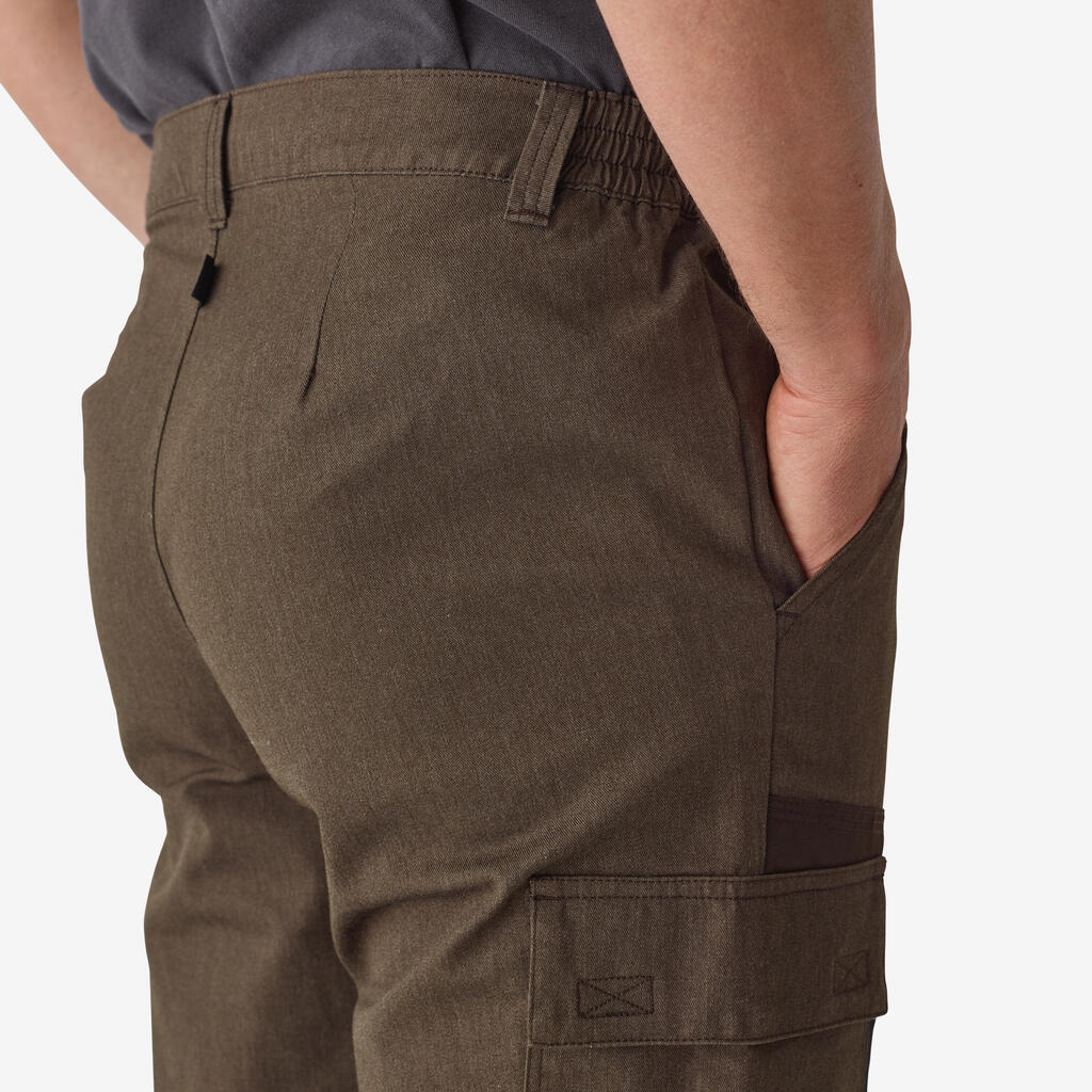 TAPERED HUNTING TROUSERS RENFORT 100 - BROWN