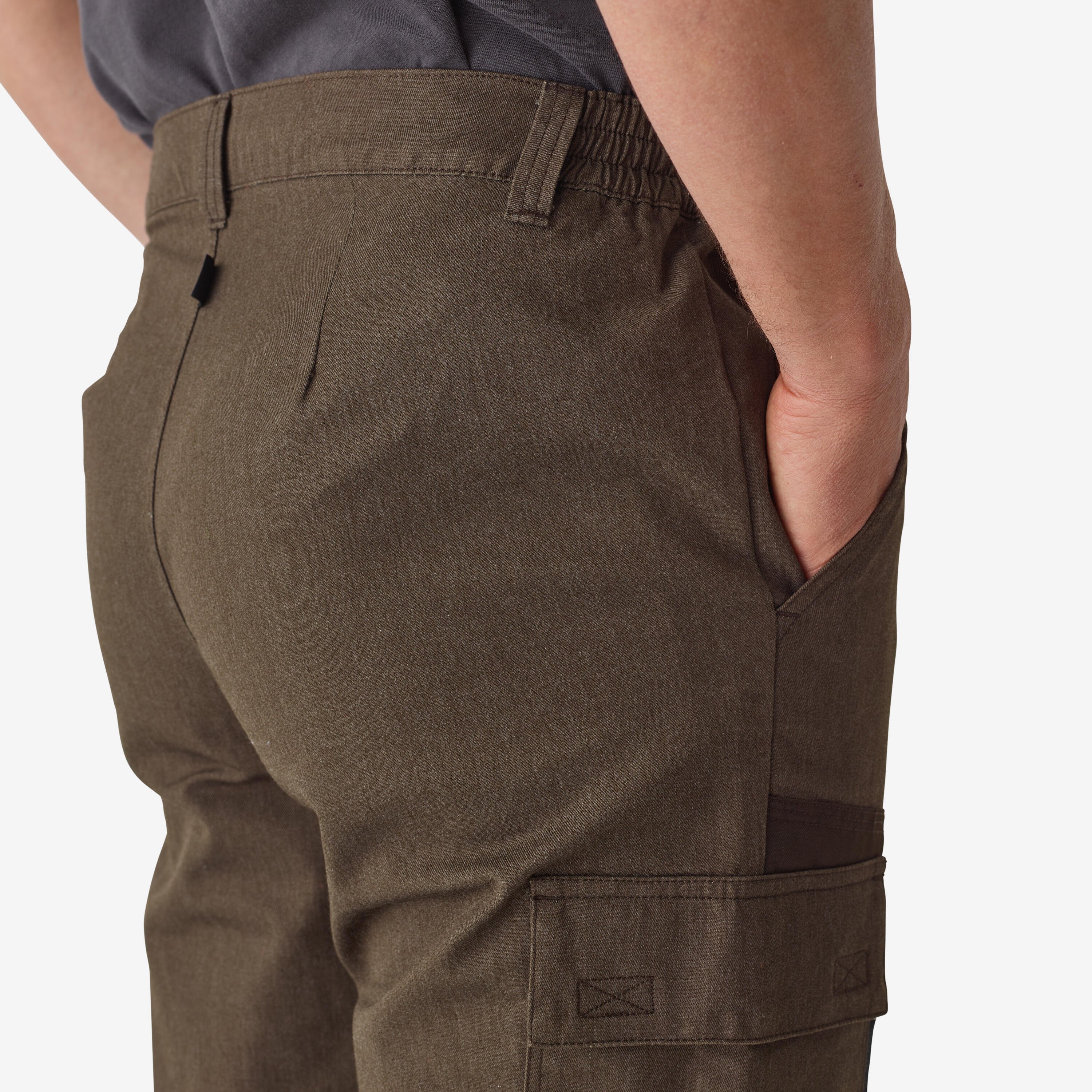 TAPERED HUNTING TROUSERS RENFORT 100 - BROWN 7/8