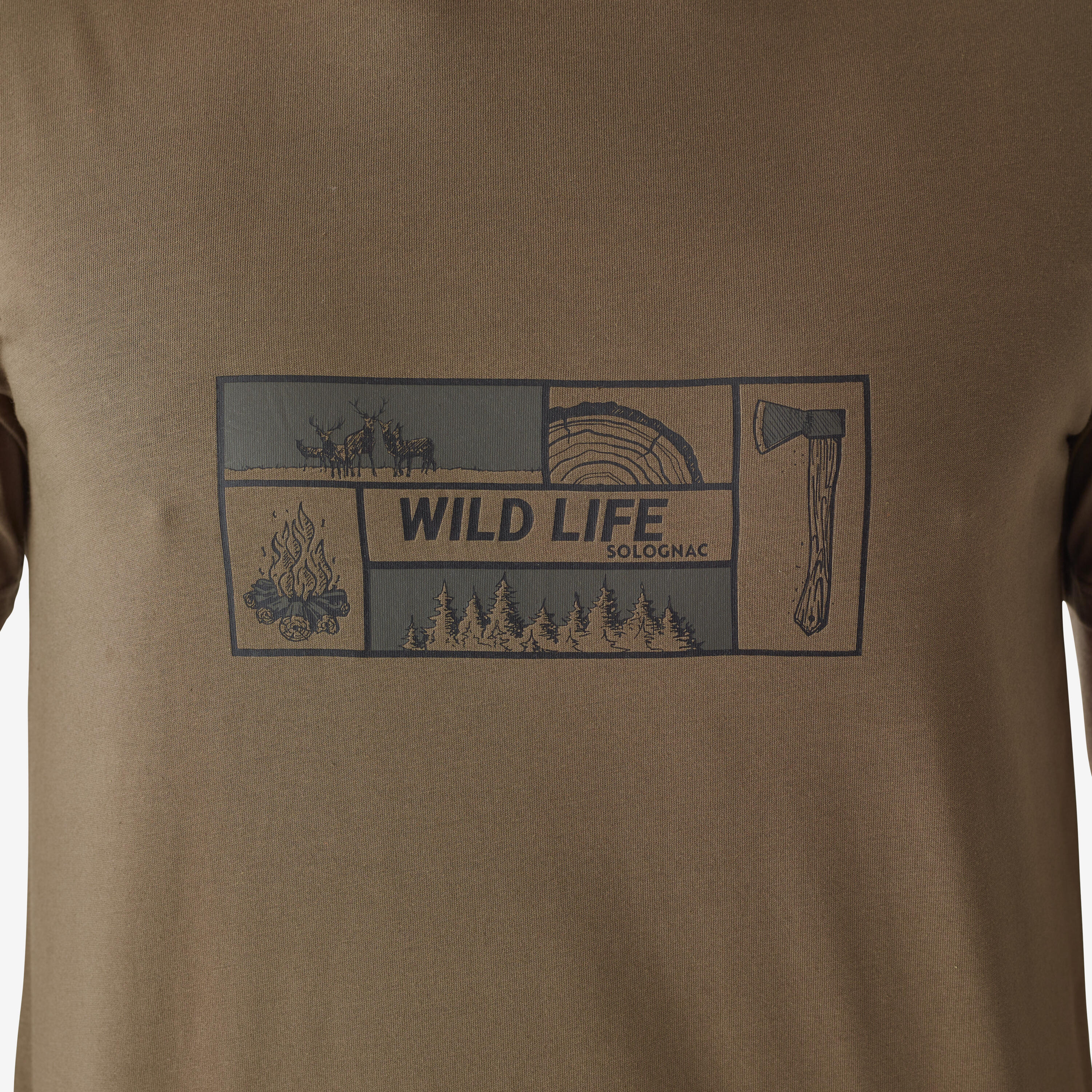 Camiseta Solognac 100 Adulto Logo Wildlife Manga Corta Algodón 4/4