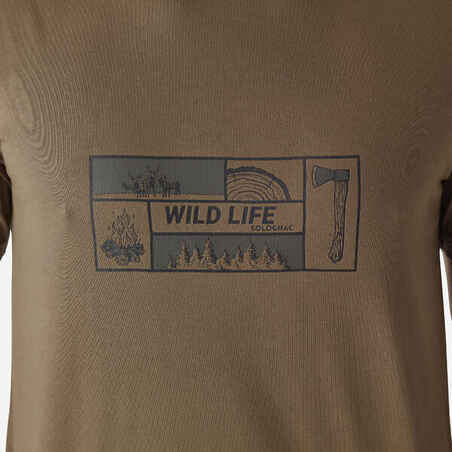 Short-sleeved cotton T-shirt 100 with WILDLIFE LOGO