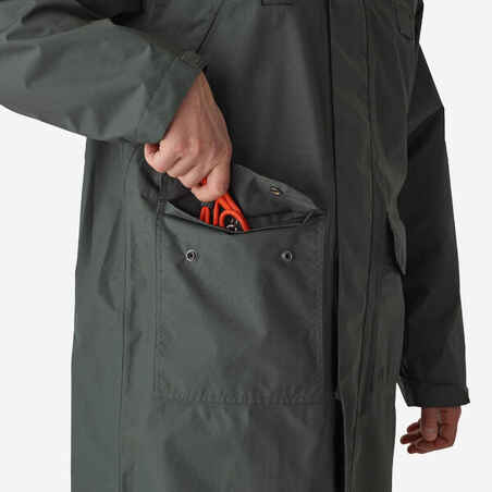 Hunting long waterproof coat 500 - Green