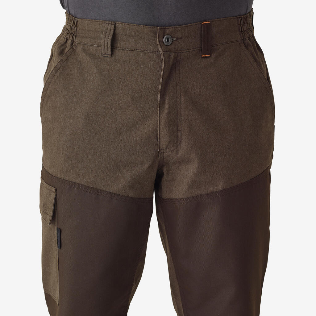 TAPERED HUNTING TROUSERS RENFORT 100 - BROWN