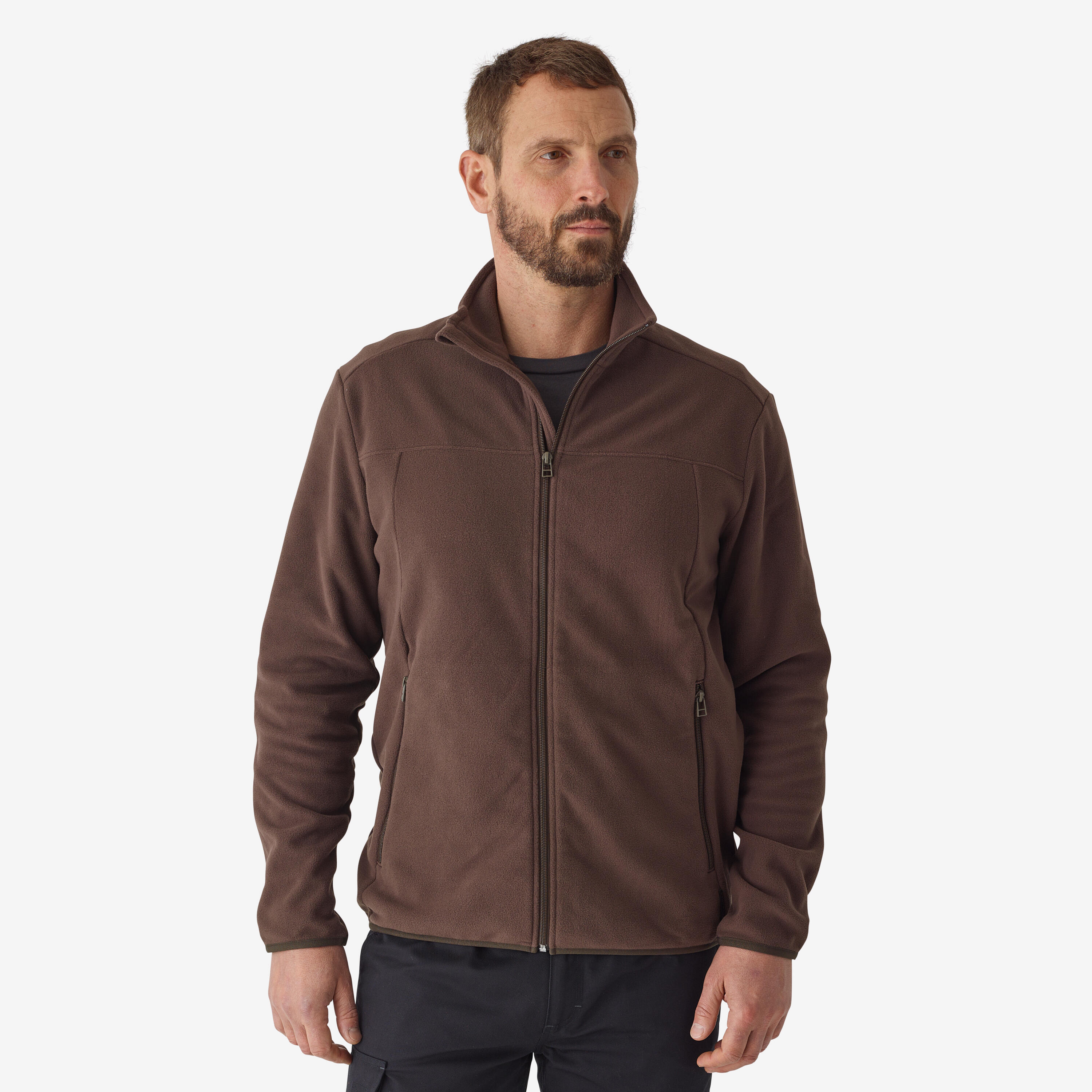 Polaire de chasse homme – 100 brun - SOLOGNAC